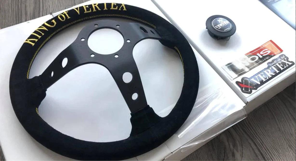 Vertex King of Vertex Black Steering Wheel - Motoring Spirit